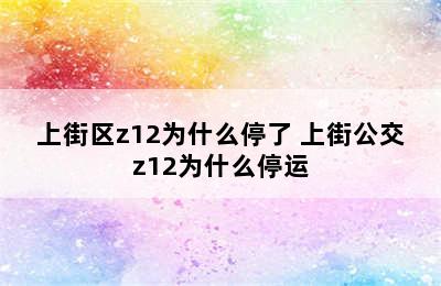 上街区z12为什么停了 上街公交z12为什么停运